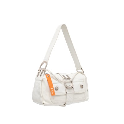 VTG RARE DIOR By John Galliano 2006 Flight Bag in White