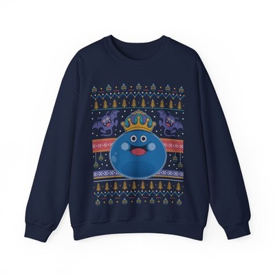 King Slime Ugly Sweater Crewneck Sweatshirt. Dragon Quest Video Game. Christmas.