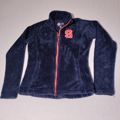 Syracuse University Orange Blue Fuzzy Fleece Women's Small Zip Up Jacket G-III