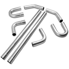 3 Inch Universal T304 Stainless Steel Exhaust Pipe Tubing Kit 3 Inch Silver