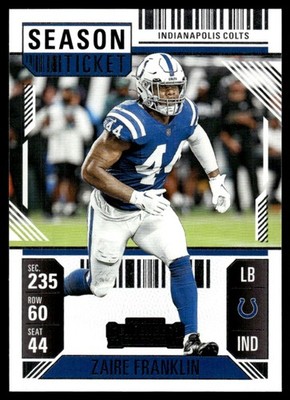 2024 Panini Contenders Season Ticket Zaire Franklin Indianapolis