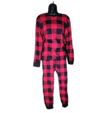 PJ Place Pajama 2 pc Matching Set Red And Black Plaid Medium Adult 100 Cotton