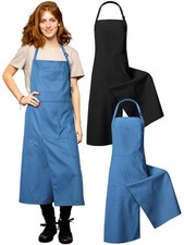 Breathffy 2 Pcs Pottery Aprons Split Leg Adjustable One Size, Black, Blue