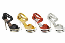 Clearance High Heel Platform Peeptoe Sandals Glitter Ladies Dancing Exotic Shoes