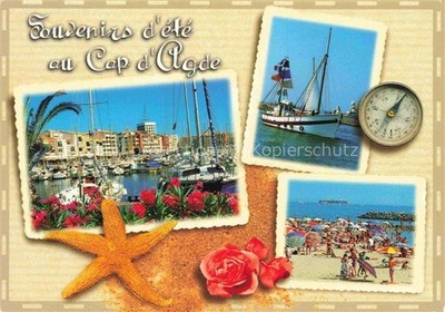 Cap-d Agde Station balnéaire de la Méditerranée le port et la plage