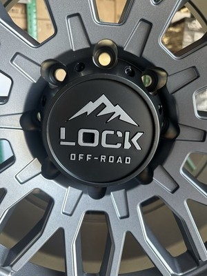 4) 20X10 LOCK OFF-ROAD COMBAT MATTE GREY W/BLACK LIP (8X180