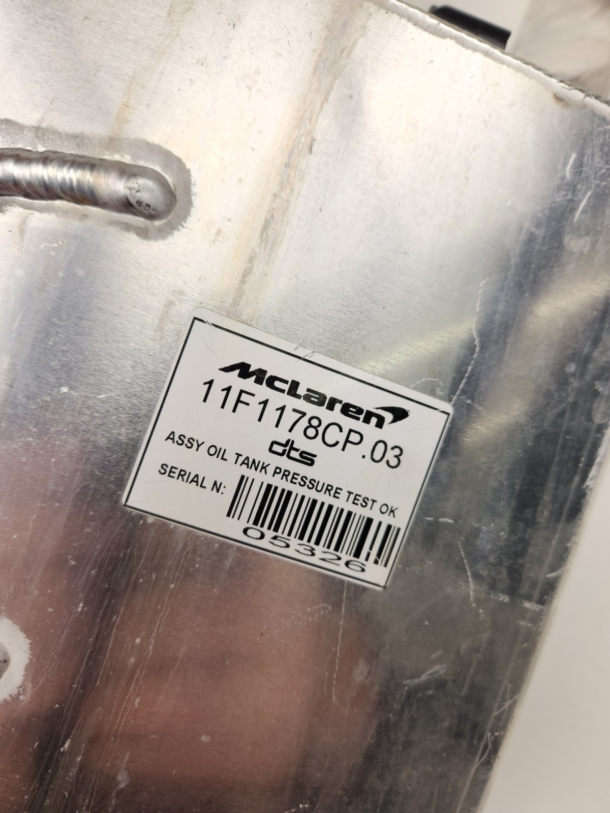 2015-2016 MCLAREN 650S SPIDER 3.8T ENGINE OIL TANK RESERVOIR OEM 