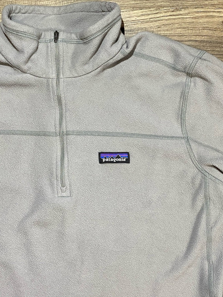 Patagonia Fleece Pullover Men’s Medium Gray Micro D 1/4 Zip Lightweight Layer View 2