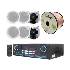 Home Theater System Kit 2000 Watts Bluetooth Amplifier with 6 Qty 6.5" 200 Wa...