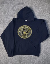 U.S. Navy Originals Hoodie Sweatshirt Mens Medium Navy Blue Graphic Made in USA