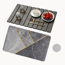TSJXNEDK 2pcs Stone Dish Drying Mat for Kitchen Counter Foldable 24" 16" Hea...