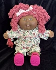 1991 Cabbage Patch Hasbro Reroot Pink Popcorn Curls, Dark Complexion - Unique