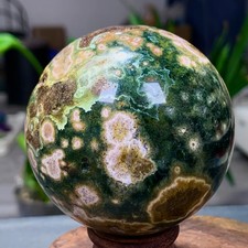 482G Natural Colorful ocean jasperquartz geode crystal sphere ball healing