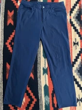 Lululemon ABC 5 Pocket Pants Mens 36x32 Navy Office Business Casual Commuter EUC