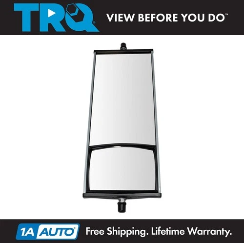 TRQ 16" x 6.5" Aluminum West Coast Mirror w/ Convex Glass for HD Semi Truck