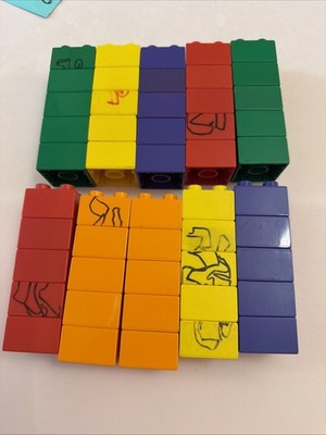 50 Lego Duplo Steine Bausteine gemischt zufällig 2x2 D101