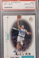 1998-99 SP Authentic - Rookie F/X Mike Bibby #92 /3500 (RC) GEM MT 10