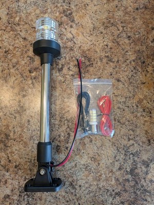 LED Boat Stern Anchor Light 12 Inch 360 White Marine Navigation Light 12V 24V NE