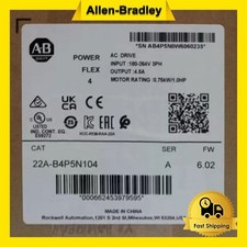 New Factory Sealed AB 22A-B4P5N104 PowerFlex 4 240V 3P 1HP AC Drive