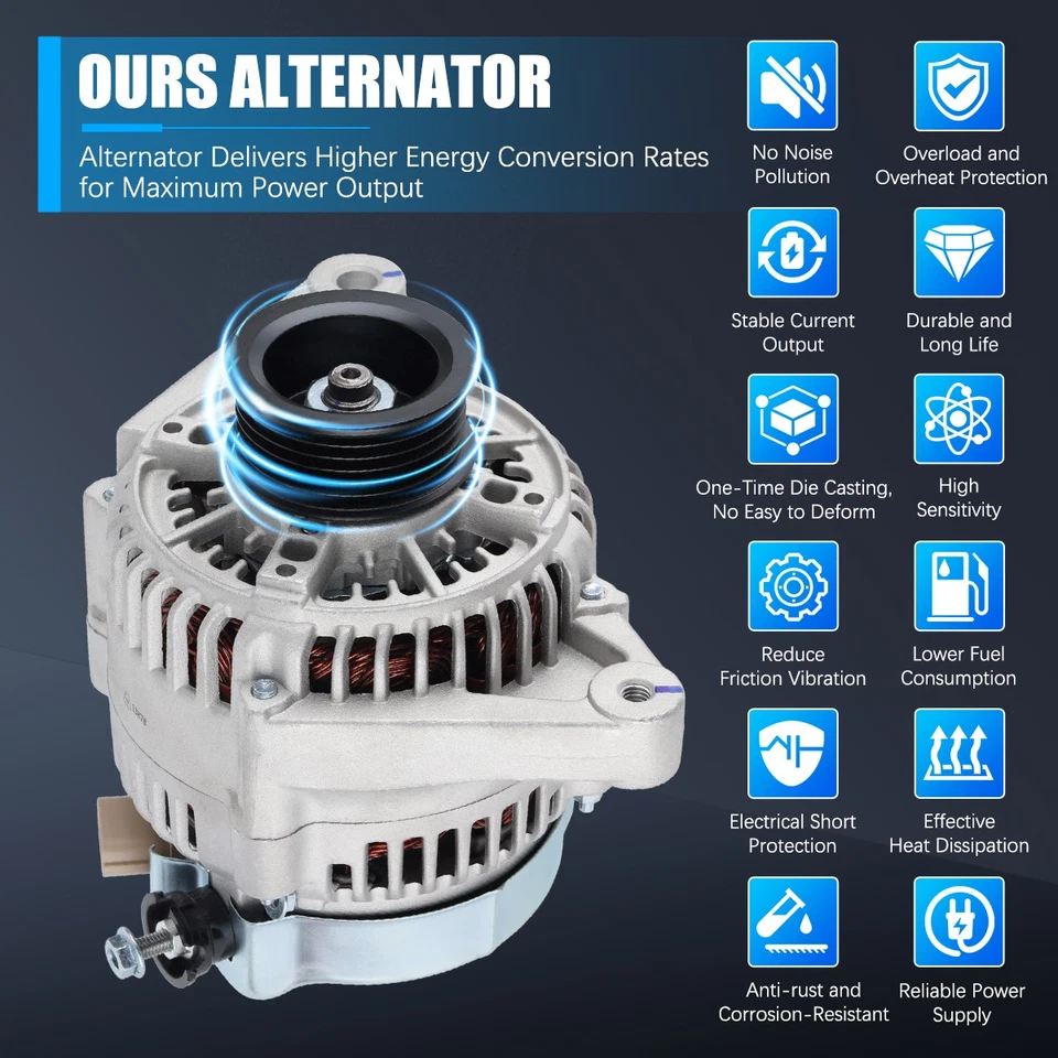 Alternator For Toyota Corolla Matirx 2003 2004 2005 2006 2007 2008 1.8L 80AMP Foto 3 de 4