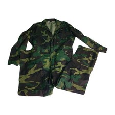 VTG Rattlers Brand Camo Overalls Woodland Sz M 38-40 Unlined USA Made Jumpsuit
