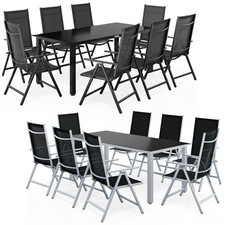 CASARIA® Gartenmöbel Essgruppe Sitzgarnitur Sitzgruppe Garten Alu 8 Stühle Set