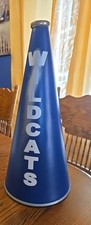 High School Cheerleader Y2K Megaphone Blue White Silver 21.75"