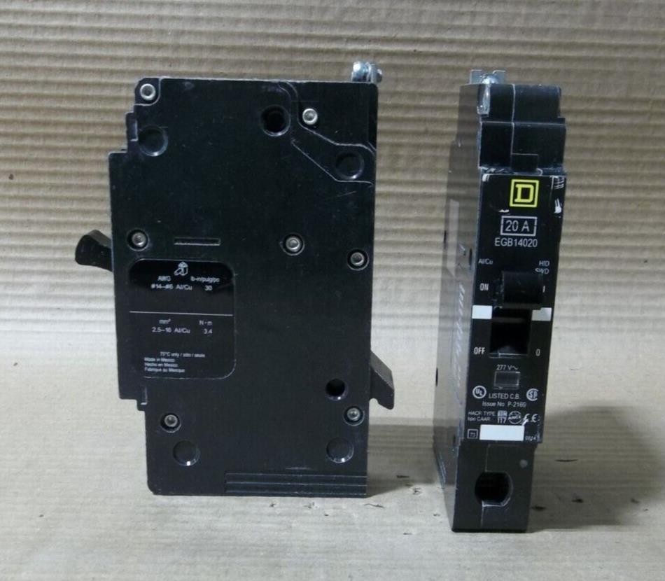 NEW Square D EGB14020 1 Pole 20 Amp 277V Circuit Breaker Black Label