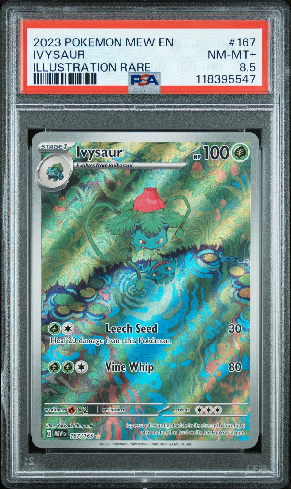 2023 POKEMON MEW EN-151 ILLUSTRATION RARE #167 IVYSAUR PSA 8.5