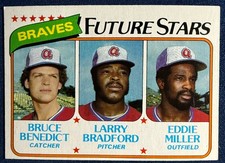 1980 TOPPS #675 BRUCE BENEDICT, LARRY BRADFORD, EDDIE MILLER (ATLANTA BRAVES) RC