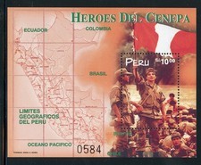PERU MNH: Scott #1194 Heroes of the CENEPA River MAP FLAG #2 CV$19+