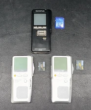 Lot of 3, Olympus DS-4000 DS-5000, Black/Silver, Portable Digital Voice Recorder