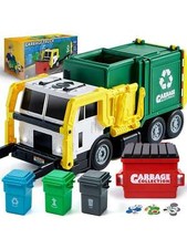 SYNCFUN Garbage Truck Set 16" Large Trash Truck Toys For Boys With Trash Can Li