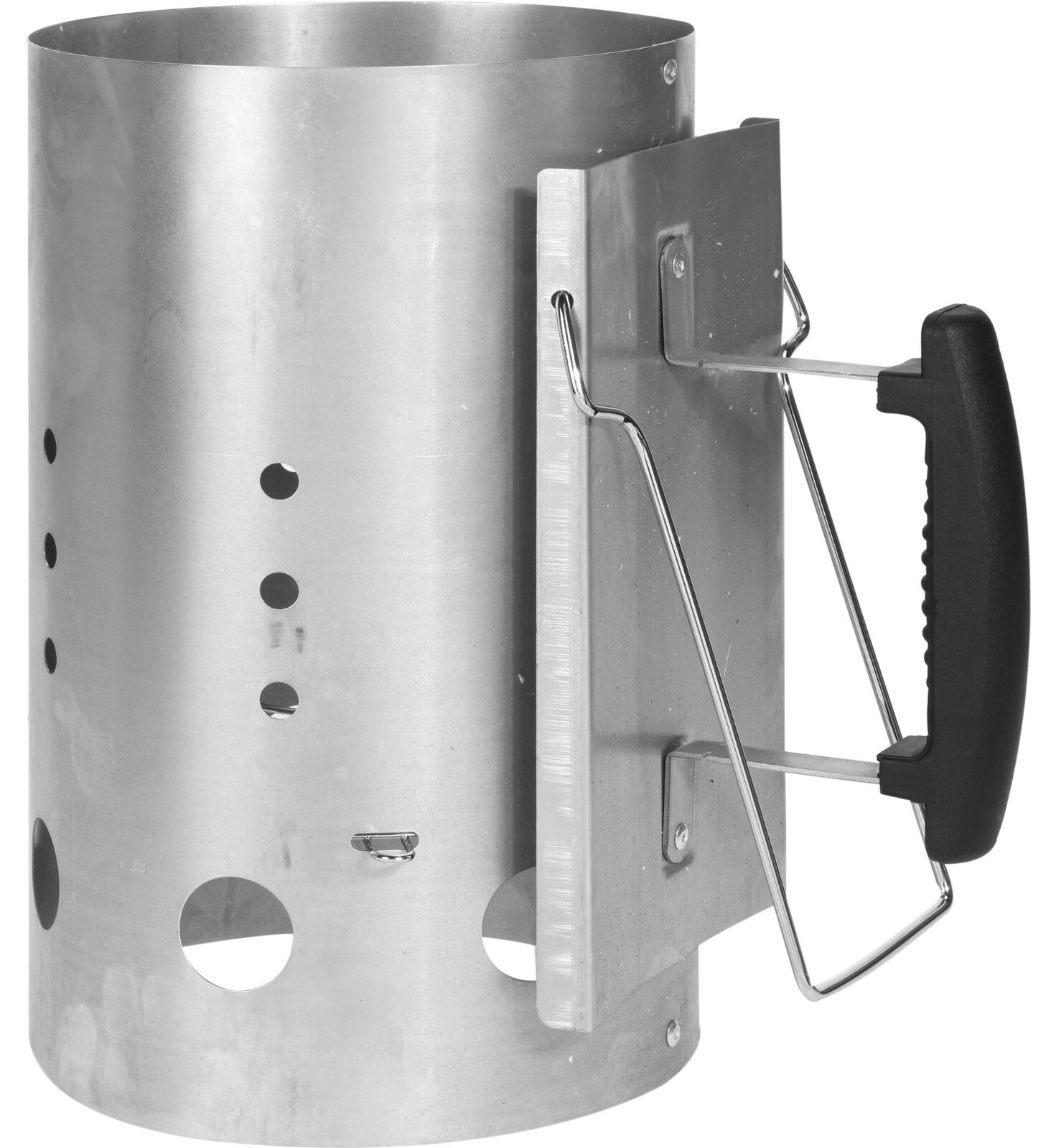 Cheerful Bargains XL 31cm Barbacoa Carbón Chimenea Arrancador Plata Metal