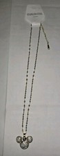 Minnie Mouse Style Gold Tone Stainless Steel Cubic Zirconia Necklace