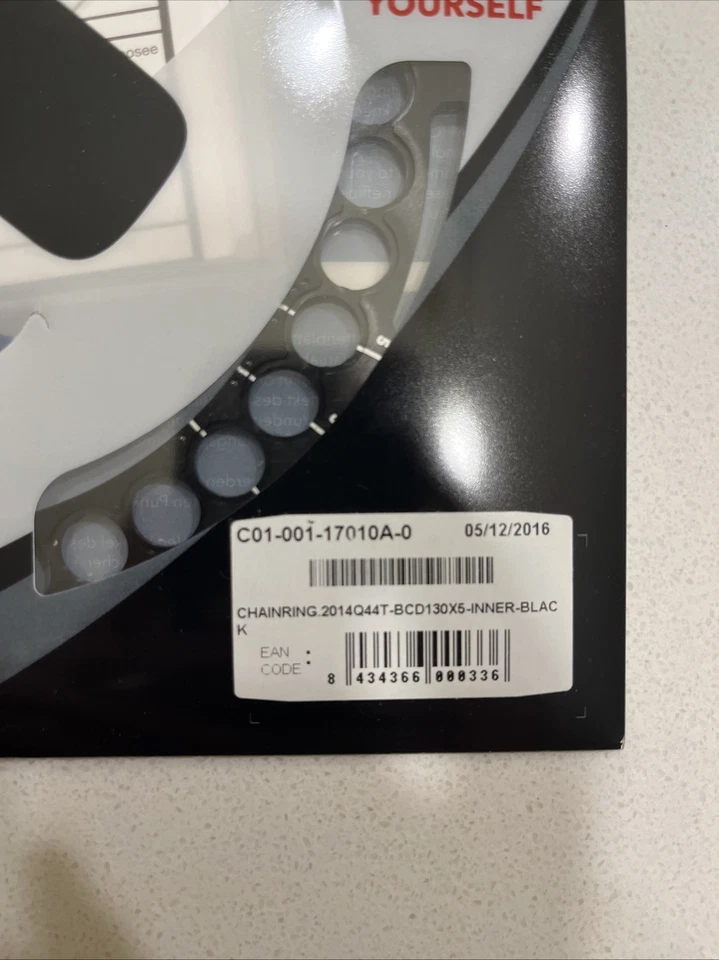 Rotor Q-Ring 44T Oval Inner Chainring 5x130mm 5 Bolt Black Aluminum - Image 2 of 2