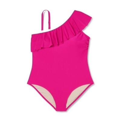 Kona Sol - Women's Ruffle One Shoulder High Coverage One Piece Pink Size 20