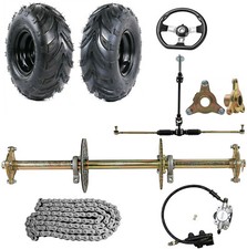 32" Rear Axle Kit 6" Wheels Front Steering Hub Go Cart Quad Trike ATV Go kart