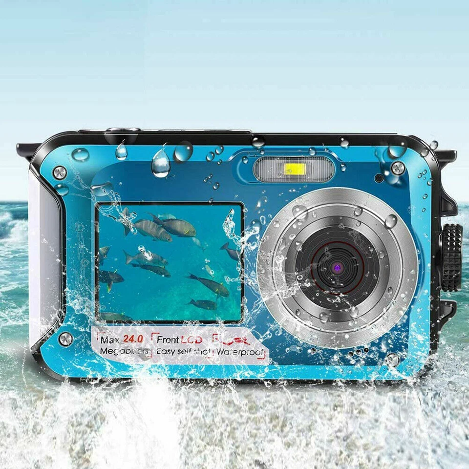 Waterproof Digital Camera 1080P HD 2.4MP Dual Screen Underwater DV Recorder - Image 4 of 4