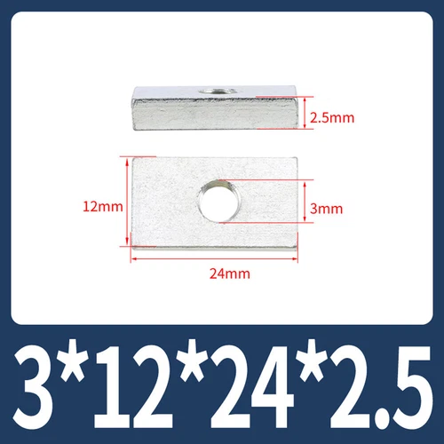 Rechteckige Vierkantmuttern Gleitblöcke für Alu Zubehör, mechanische Ausrüstung - Picture 9 of 73