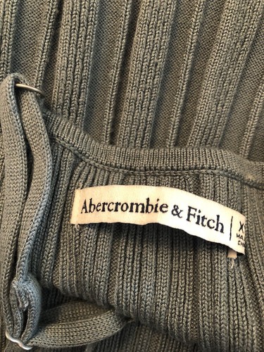Abercrombie & Fitch Strick-Minikleid gerippt XSP schiefergrau A-Linie verstellbarer Träger - Bild 4 von 6