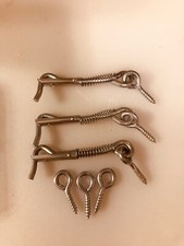 3 safety zinc plated gate hooks and eyes, New