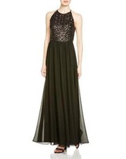 Vera Wang Embellished Bodice Gown Black 10