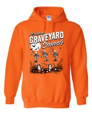 Halloween Hoodie Sweatshirt Mens Dancing Skeleton Shirt Rib Cage Graveyard