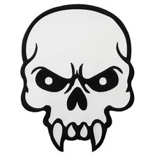 MEAN SKULL iron-on embroidered PATCH VAMPIRE POISON LARGE SKELETON BIKER VEST