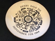 1964 Denby Dale Pie Commemorative Plate ~9" Diameter 