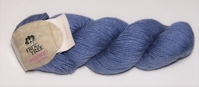 100g skein of Frog Tree PEDIBOO Merino Wool & Bamboo Sock Yarn #1137 STEEL BLUE