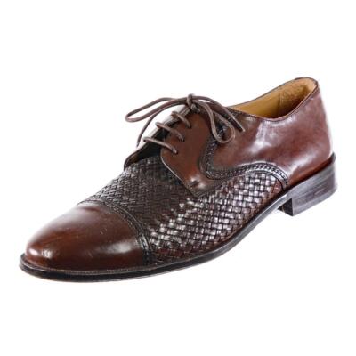 Worn 2x PRINCIPE Oxfords Dress Shoes Woven Sz. 13 M Brown  display picture 2