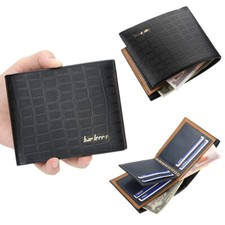 Man's RFID Blocking Leather Wallet ID Card Credit Card Holder Zipper Card Case
