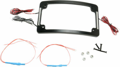 Custom Dynamics All In One LED License Plate Frame Black Horizontal Tri-Radius